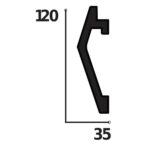Κορνίζα οροφής με κρυφό φωτισμό HDPS DECOLUX LED ACL-015, 2m x 120mm x 35mm - Image 2