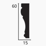 Κορνίζα επιτοίχια HDPS DECOLUX AB-6050, 2m x 60mm x 15mm - Image 2