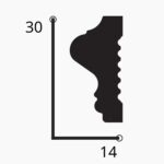 Κορνίζα επιτοίχια HDPS DECOLUX AD-019, 2m x 30mm x 14mm - Image 2