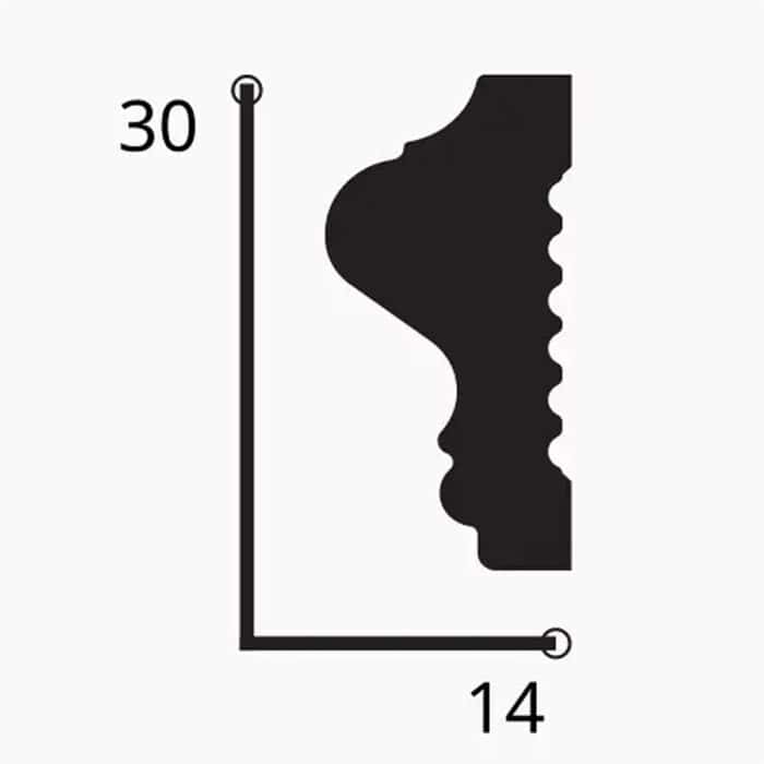 Κορνίζα επιτοίχια HDPS DECOLUX AD-019, 2m x 30mm x 14mm - Image 2