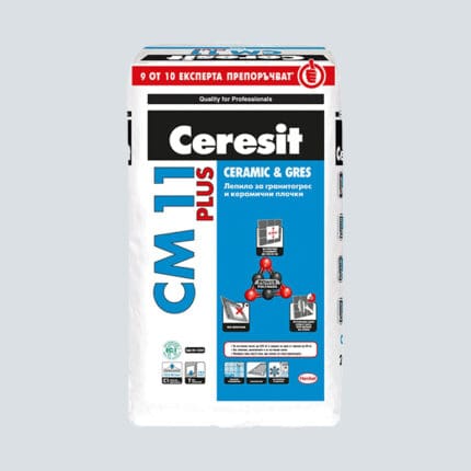 Κόλλα Πλακιδίων πέτρας & τεχνητού γρανίτη CERESIT CM 11 PLUS GRES (C1T) γκρι 25kg