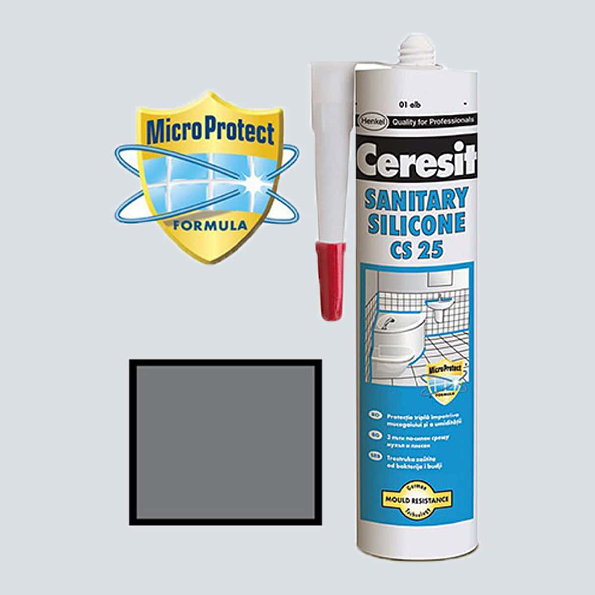 Σιλικόνη Ανθρακί για μπάνια CERESIT CS 25 280ml