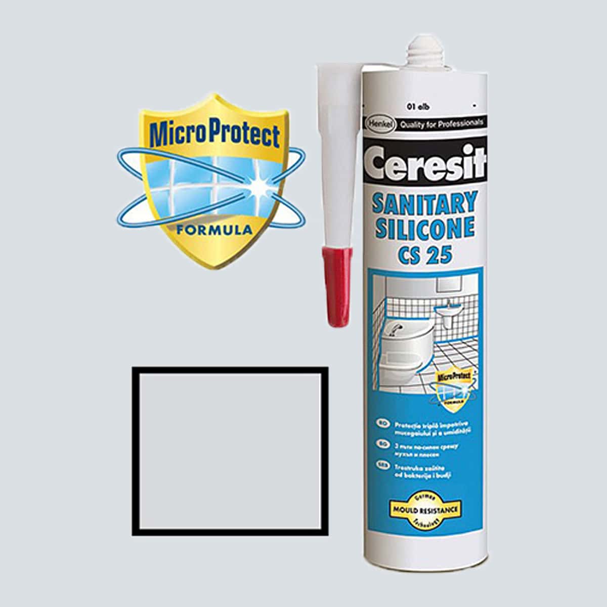 Σιλικόνη Ανοιχτό Γκρι για μπάνια CERESIT CS 25 280ml