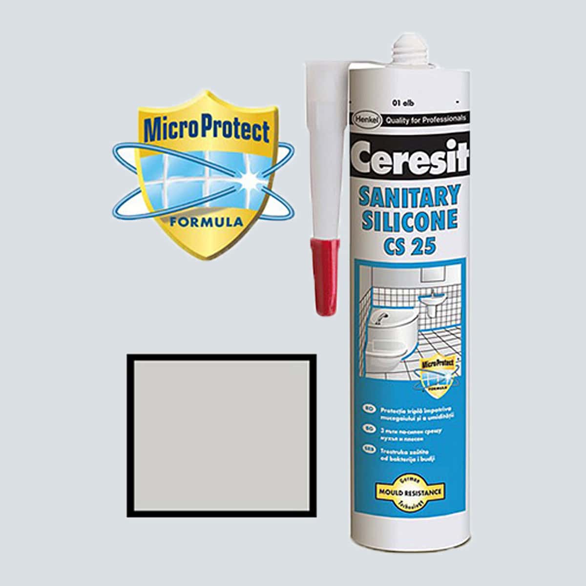 Σιλικόνη Γκρι για μπάνια CERESIT CS 25 280ml