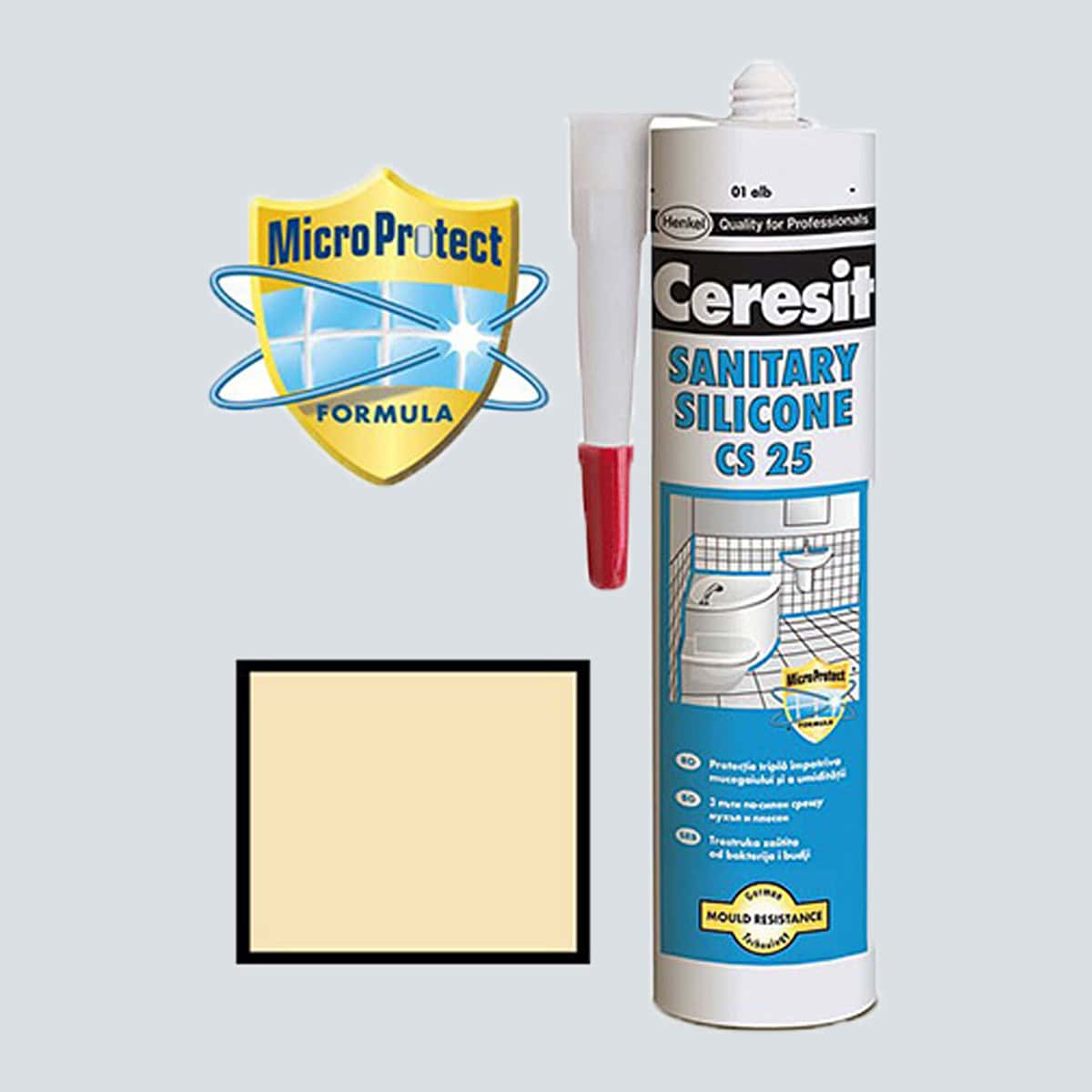 Σιλικόνη Ιβουάρ για μπάνια CERESIT CS 25 280ml