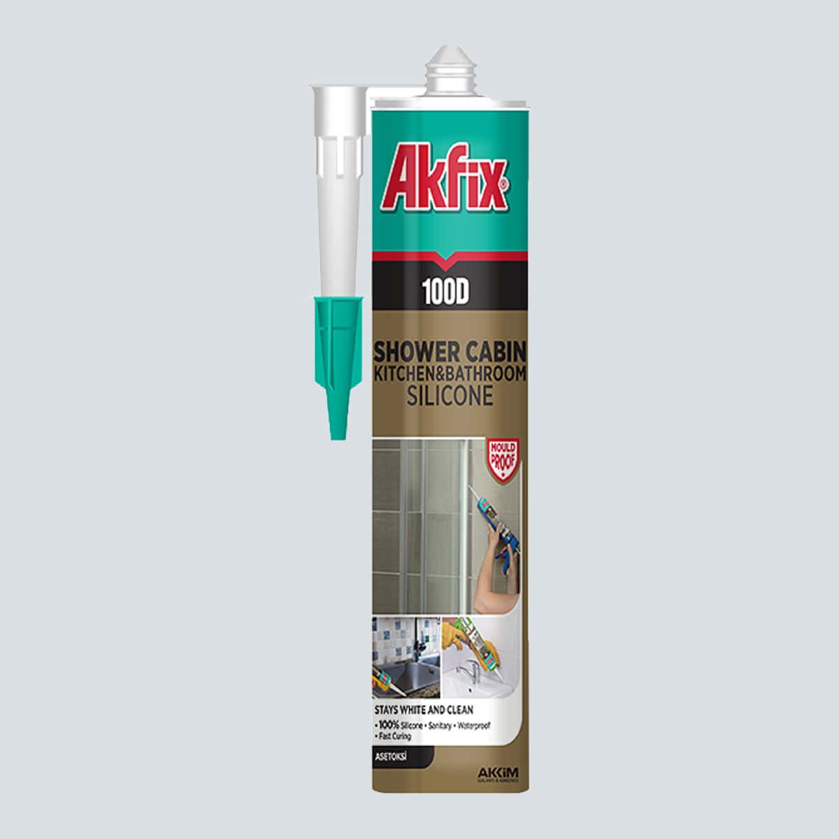 Σιλικόνη Λευκή για υγρούς χώρους AKFIX 310ml