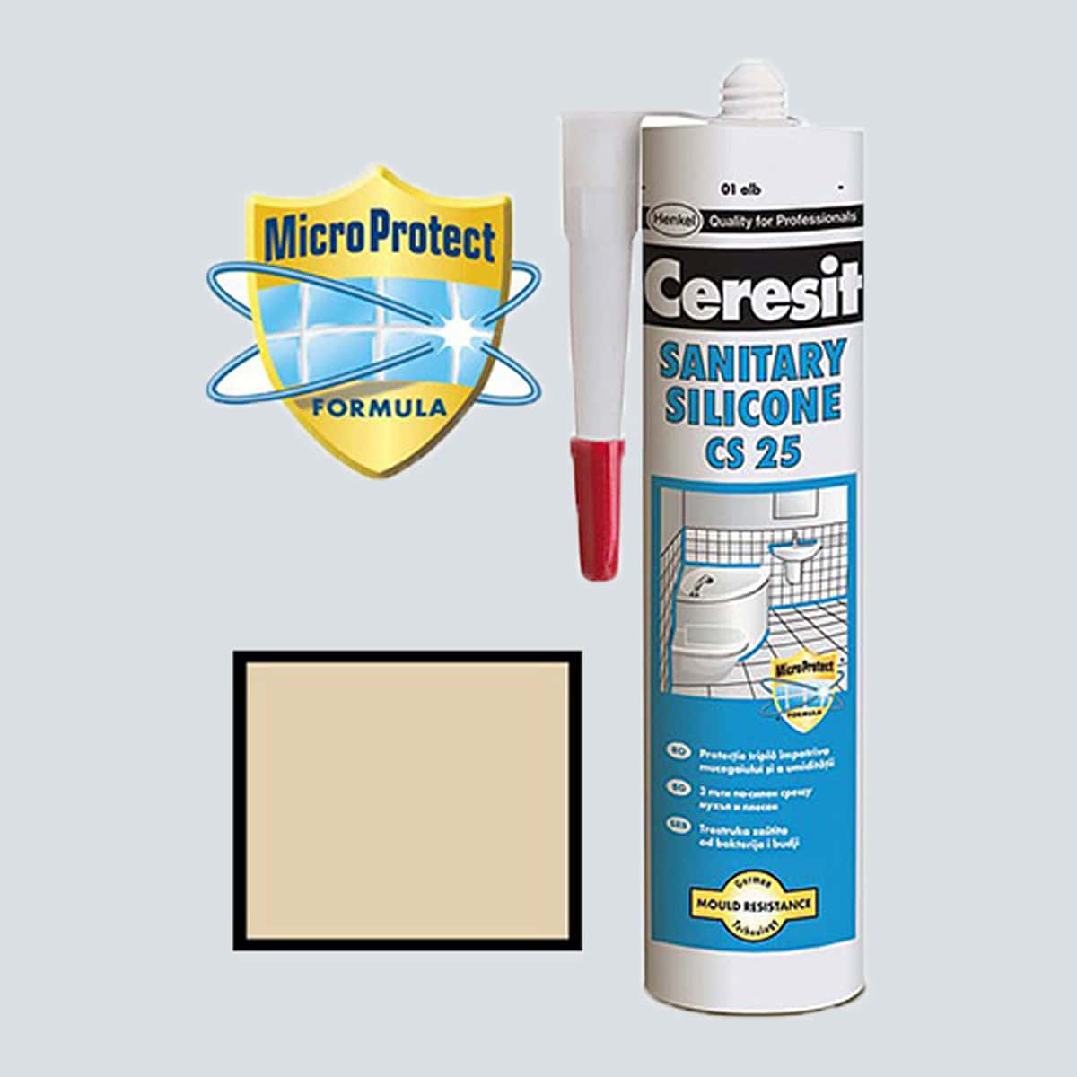 Σιλικόνη Μπεζ Άμμου για μπάνια CERESIT CS 25 280ml