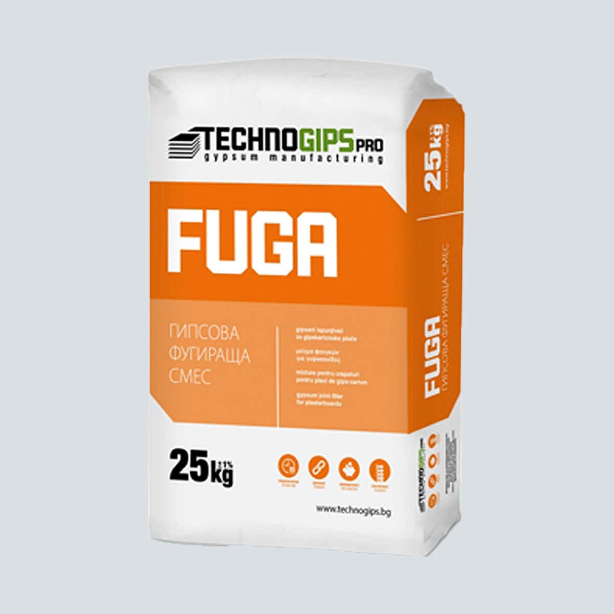 Στόκος για Γυψοσανίδα,TECHNOGIPS PRO, TECHNOFUGA, 5kg Στόκος για ΓυψοσανίδαTECHNOGIPS PRO TECHNOFUGA 25kg