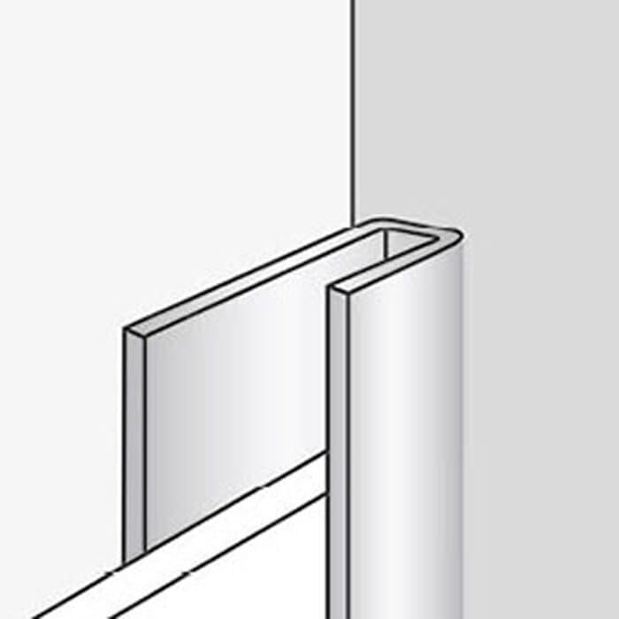 Τερματικό προφίλ Αλουμινίου Dumawall μαύρο, 2600 x 8mm - Image 2