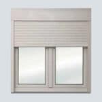 Παράθυρο PVC Λευκό 120 x 120cm με επικαθήμενο ρολό - Image 2