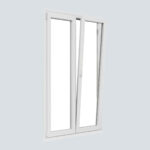 Μπαλκονόπορτα PVC Λευκή, 2 Φύλλα, Π=160 x Υ=220cm - Image 2