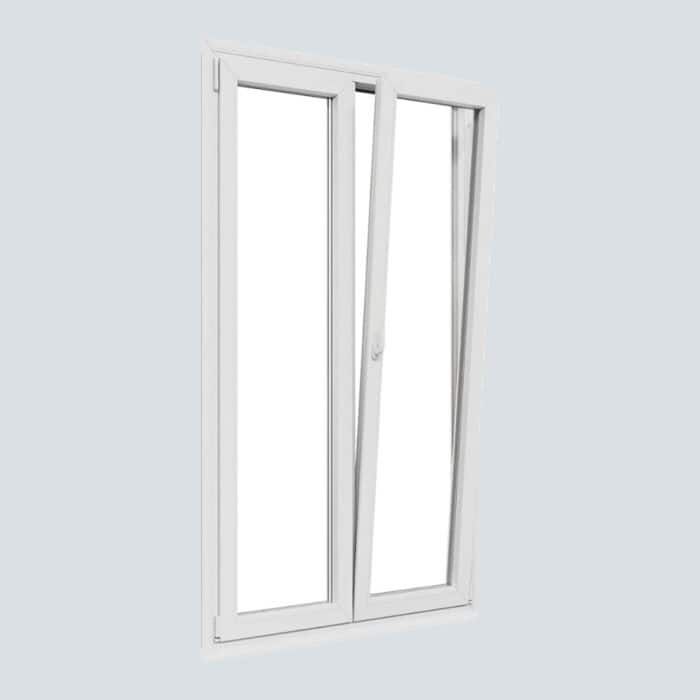 Μπαλκονόπορτα PVC Λευκή, 2 Φύλλα, Π=160 x Υ=220cm - Image 2