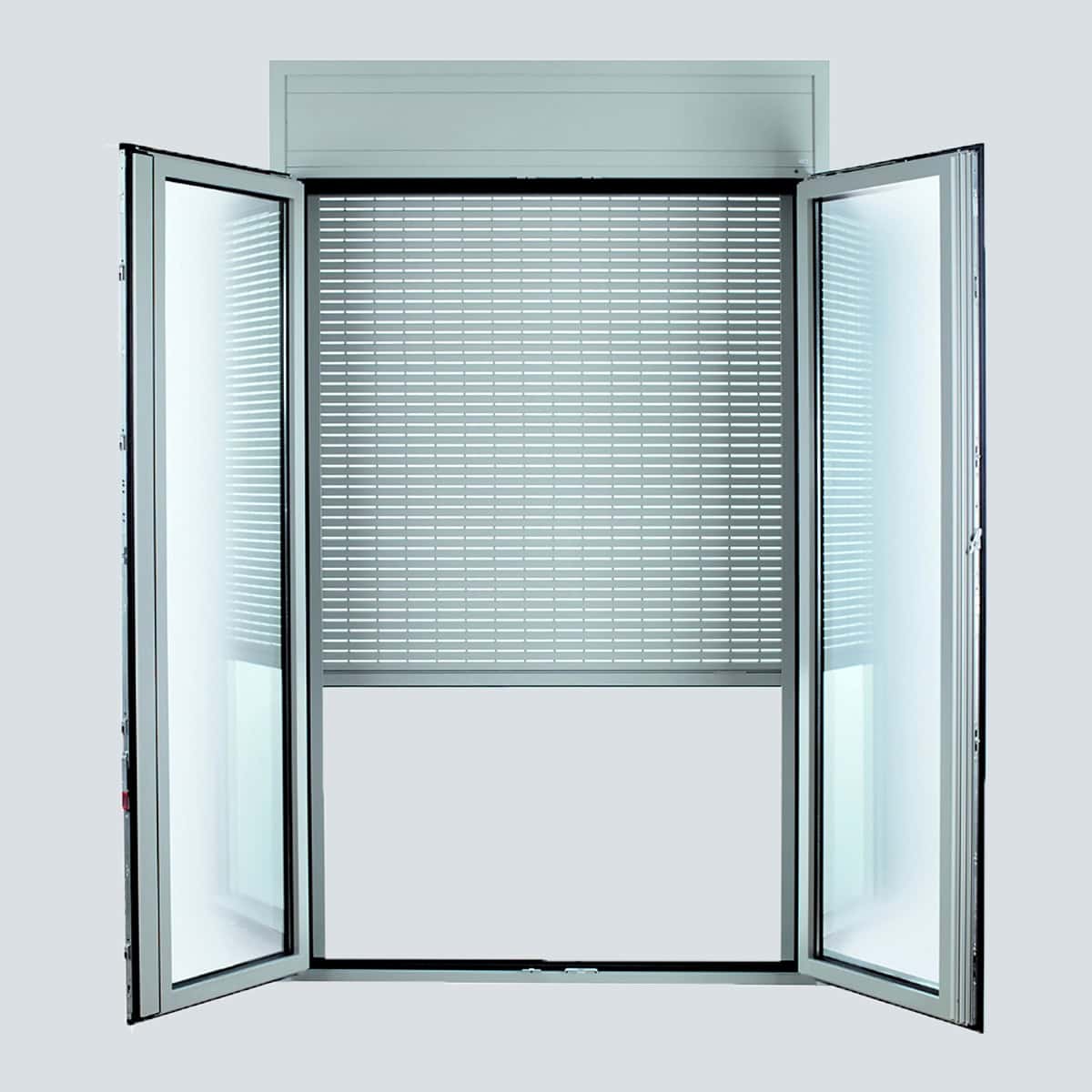 Μπαλκονόπορτα PVC Λευκή με επικαθήμενο ρολό