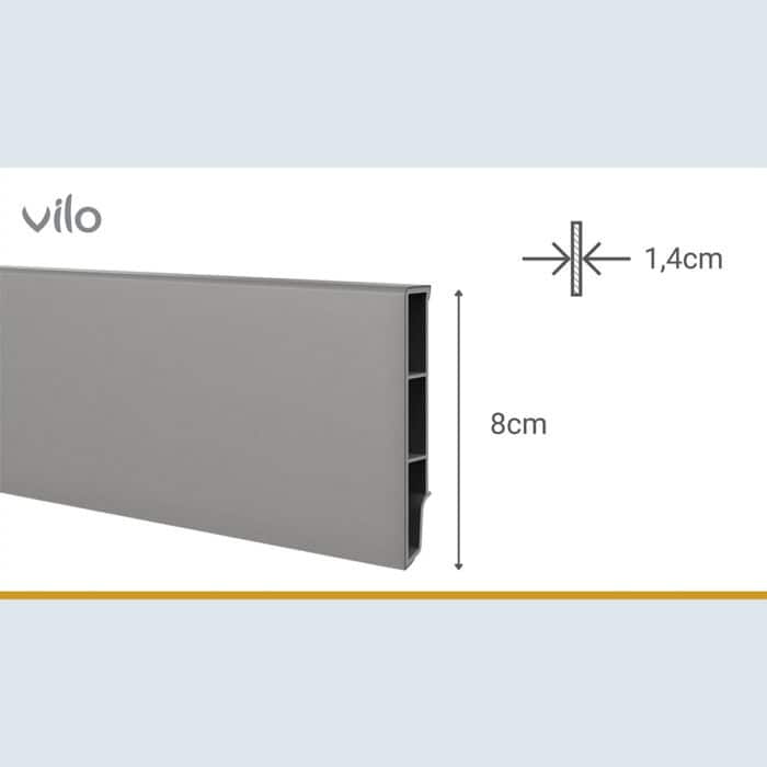 Σοβατεπί PVC Sempla 80 VILO DARK GRAY 703, 2400 x 80 x 14mm - Image 3