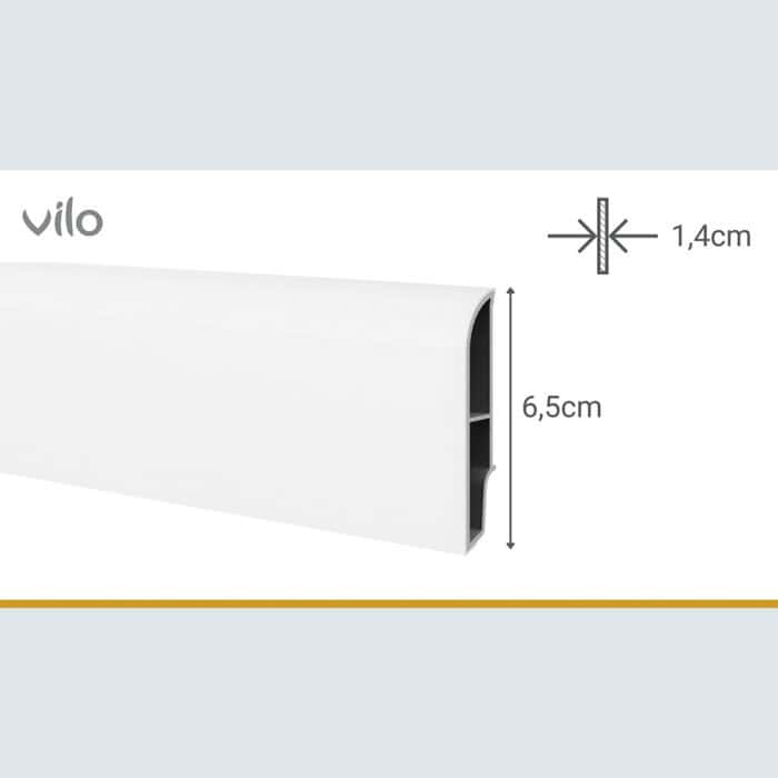 Σοβατεπί PVC Sempla 65 VILO WHITE 707, 2400 x 65 x 14mm - Image 4