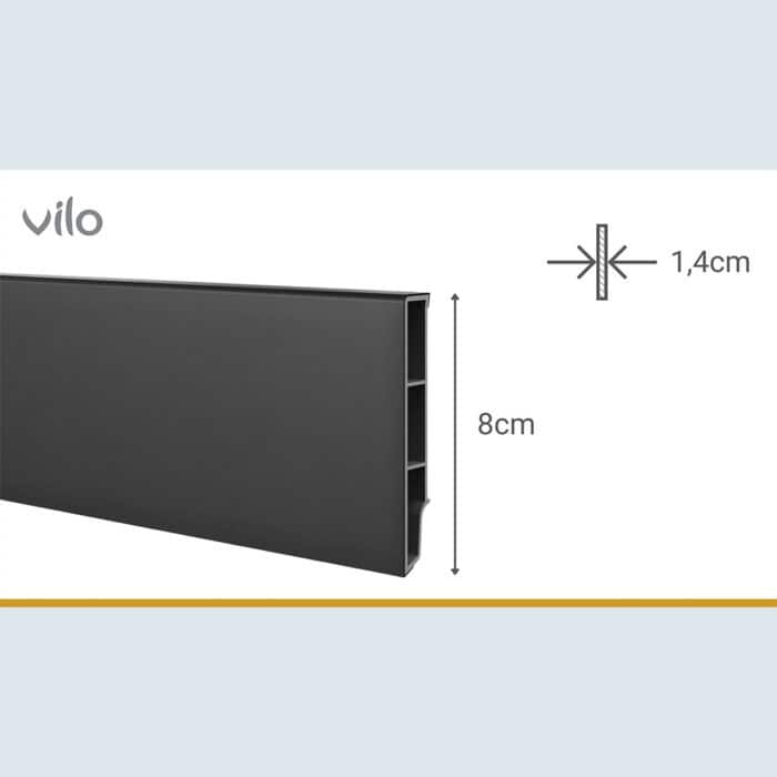 Σοβατεπί PVC Sempla 80 VILO BLACK 702, 2400 x 80 x 14mm - Image 4