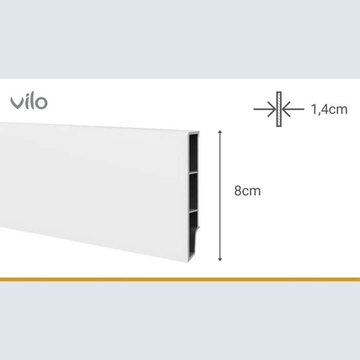 Σοβατεπί PVC Sempla 80 VILO WHITE 701, 2400 x 80 x 14mm - Image 4