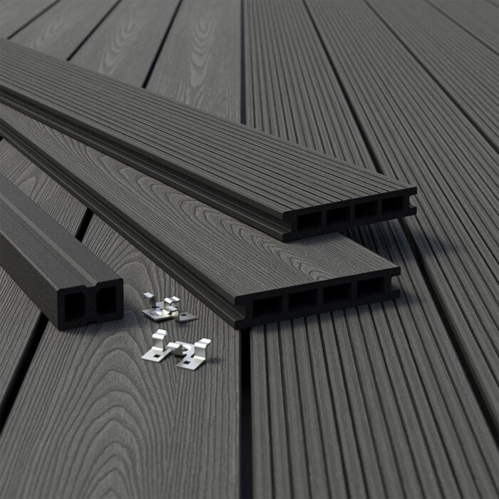 Πάτωμα WPC Deck 3D Γκρι W05, 25 x 140 x 4000mm (0,56m²) - Image 2