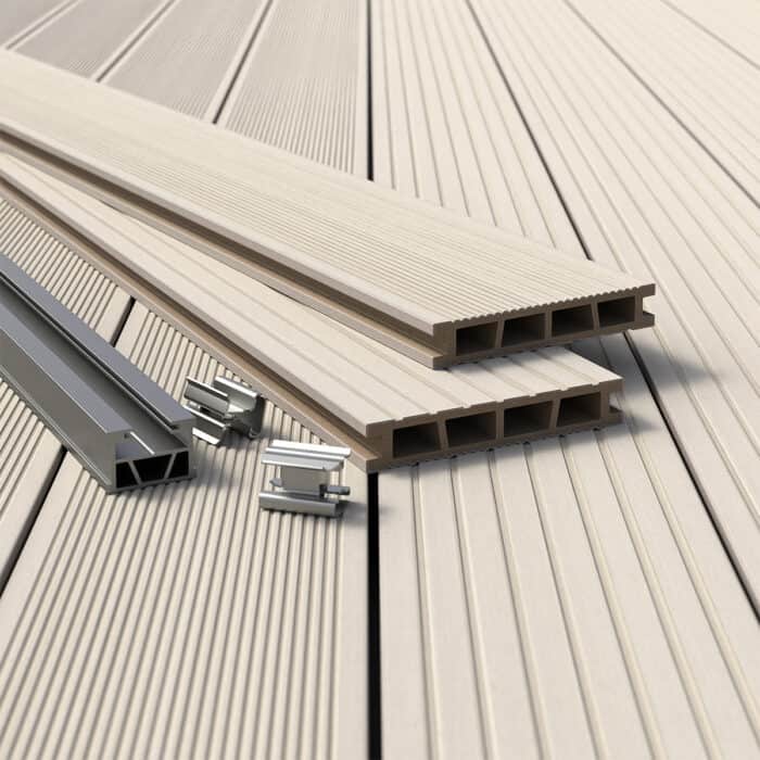 Πάτωμα WPC Deck Λευκό D06, 25 x 150 x 4000mm (0,60m²) - Image 2