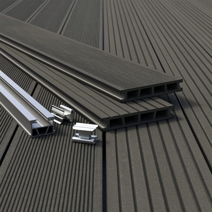 Πάτωμα WPC Deck Γκρί Σκούρο D04, 25 x 150 x 4000mm (0,60m²) - Image 2