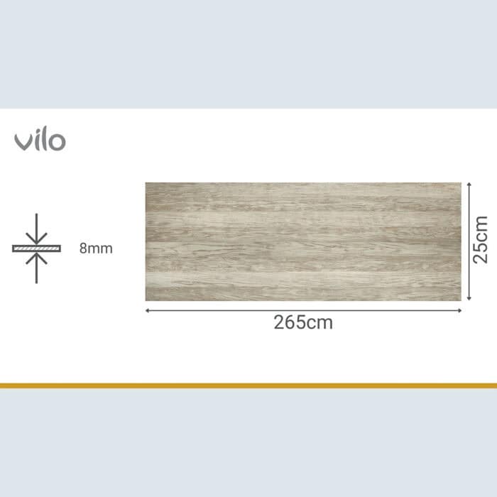 Πλαστική Επένδυση Ραμποτέ PVC VILO Antique Wood, 2650 x 250 x 8mm - Image 3
