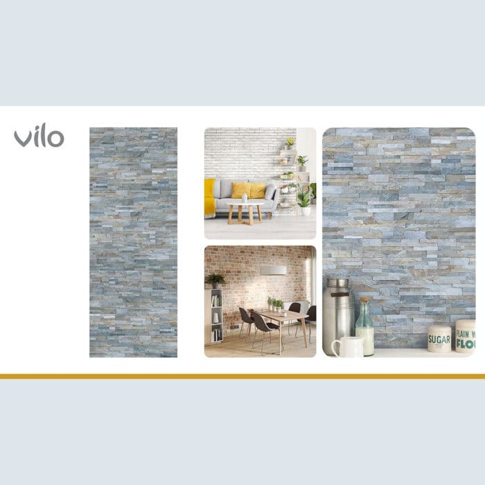 Πλαστική Επένδυση Ραμποτέ PVC VILO Blue Brick, 2650 x 250 x 8mm - Image 4