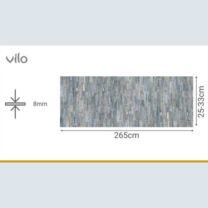 Πλαστική Επένδυση Ραμποτέ PVC VILO Blue Brick, 2650 x 250 x 8mm - Image 3