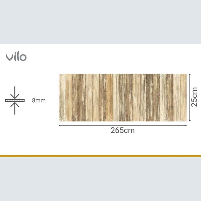 Πλαστική Επένδυση Ραμποτέ PVC VILO Reclaimed Wood, 2650 x 250 x 8mm - Image 3