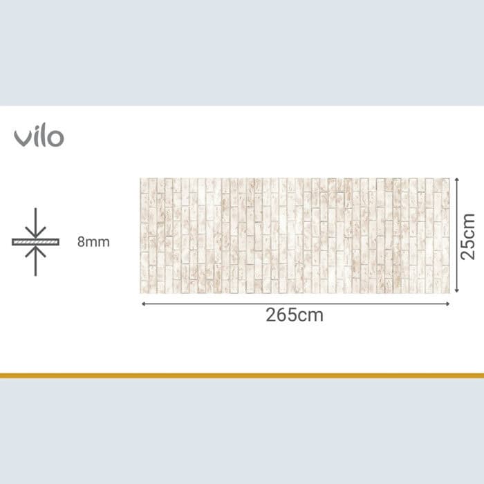 Πλαστική Επένδυση Ραμποτέ PVC VILO Rusty Brick, 2650 x 250 x 8mm - Image 3