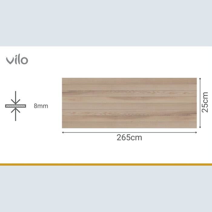 Πλαστική Επένδυση Ραμποτέ PVC VILO Toffy Wood, 2650 x 250 x 8mm - Image 3