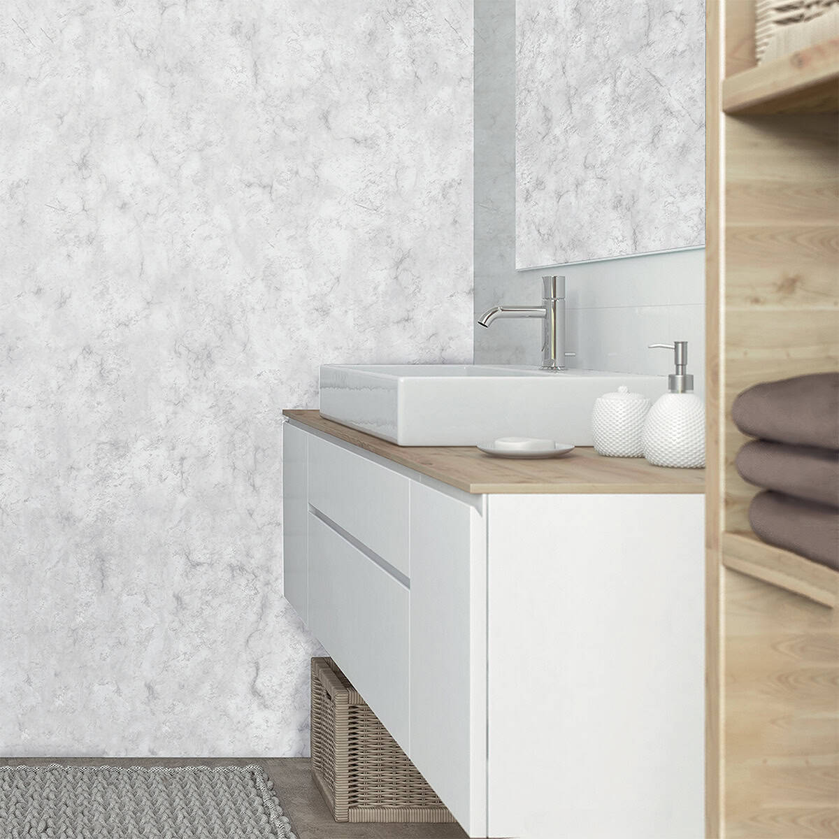 Πλαστική Επένδυση Ραμποτέ PVC VILO Winter Stone, 2650 x 250 x 8mm