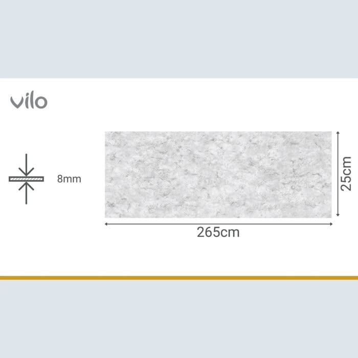 Πλαστική Επένδυση Ραμποτέ PVC VILO Winter Stone, 2650 x 250 x 8mm - Image 3